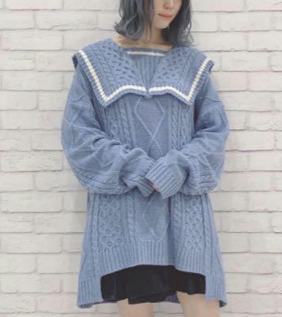 （セール）開催中 人気ブランドも続々プライス イコラブ着用 Candy Stripper SAILOR CABLE ニット トップス
