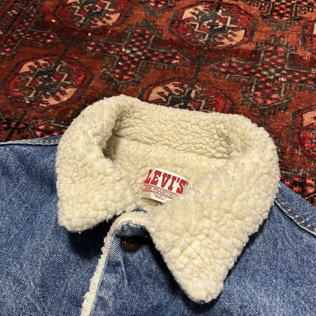 ★70s★USA製★ボタン裏52★LEVI’S★リーバイス★ボアデニムジャケット★Gジャン★44★XLサイズ相当★ヴィンテージ★70505-0213★