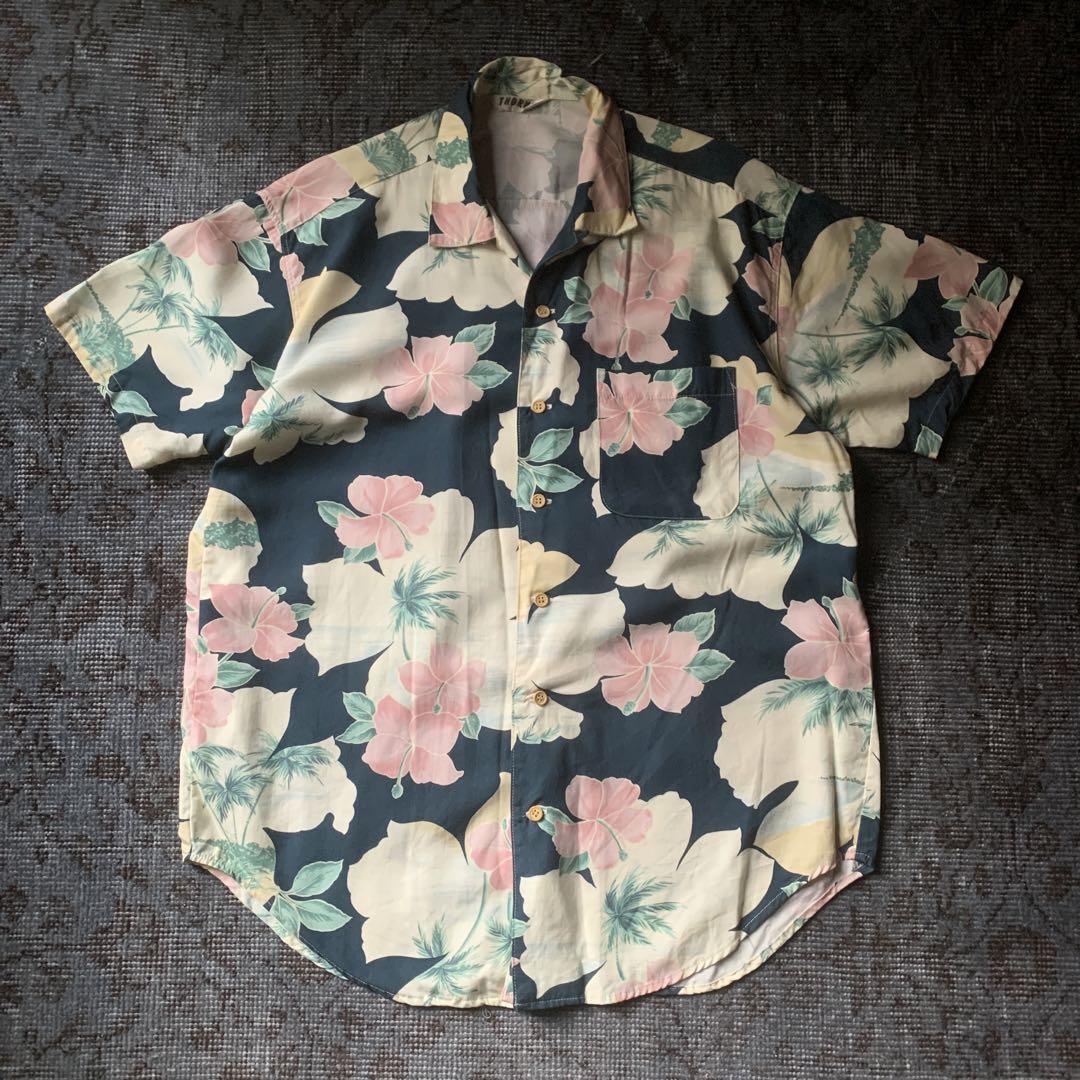 希少 アロハシャツ 総柄シャツ 夏 半袖 大人気 レトロ デザイン 古着