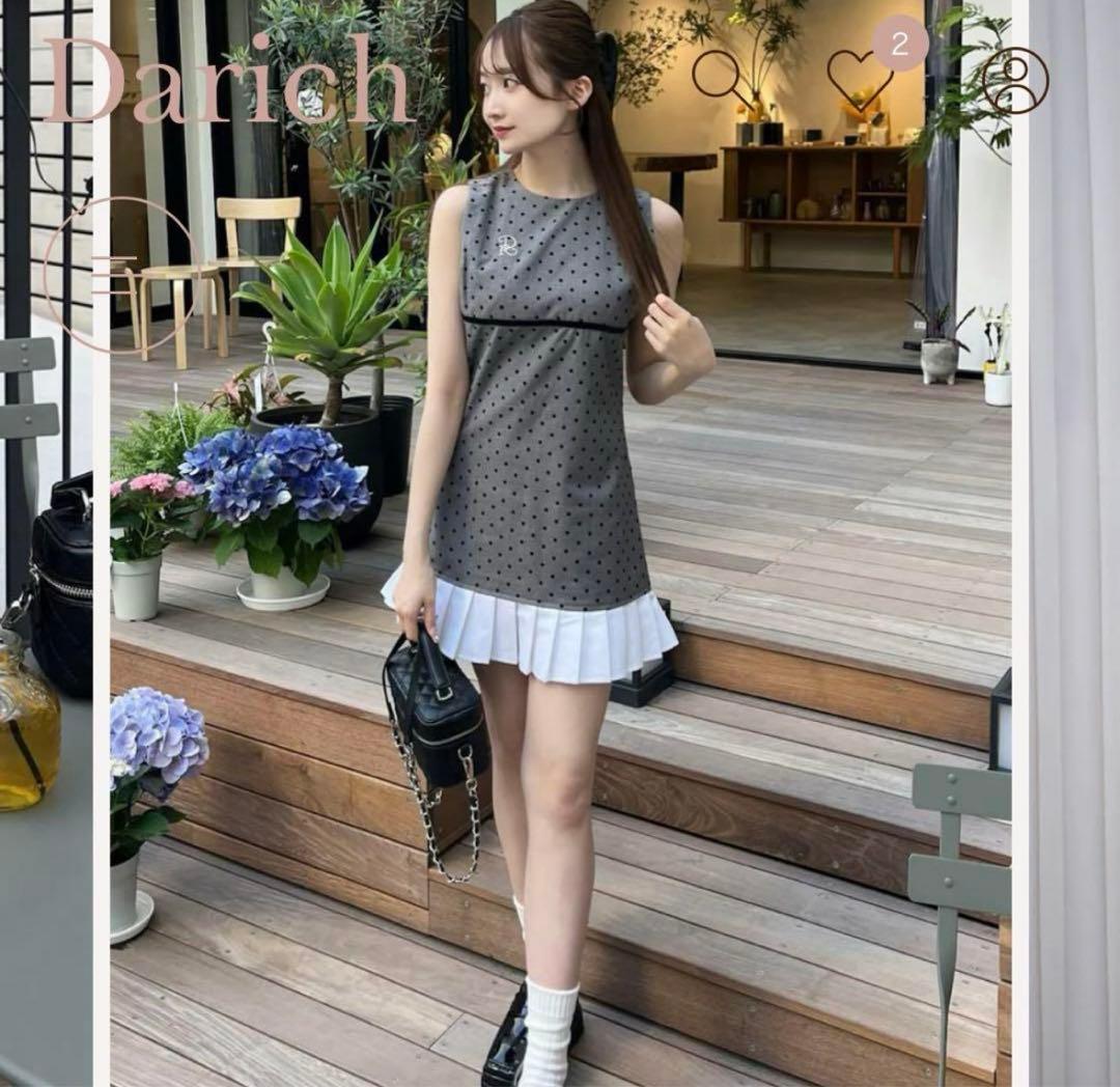 darich♡フロッキードットノースリミニワンピース