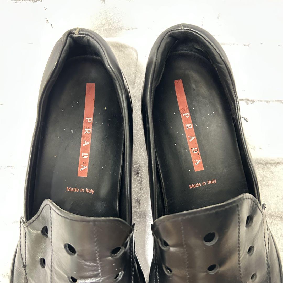 【PRADA】ツートン スリッポン ローファー☆SALE中 希少モデル】Pradaローファー スリッポン スニーカー プラダ