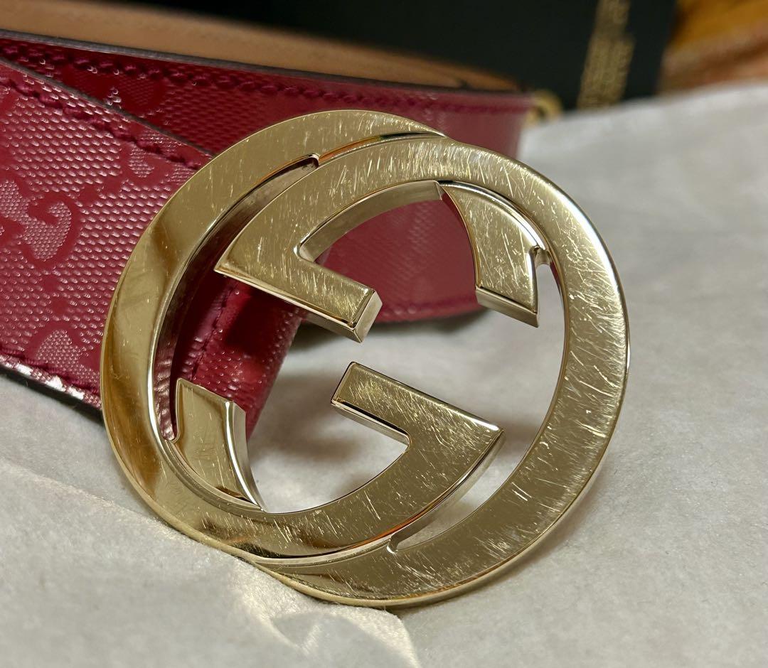 【GUCCI】グッチ ベルト インターロッキングG 80/32