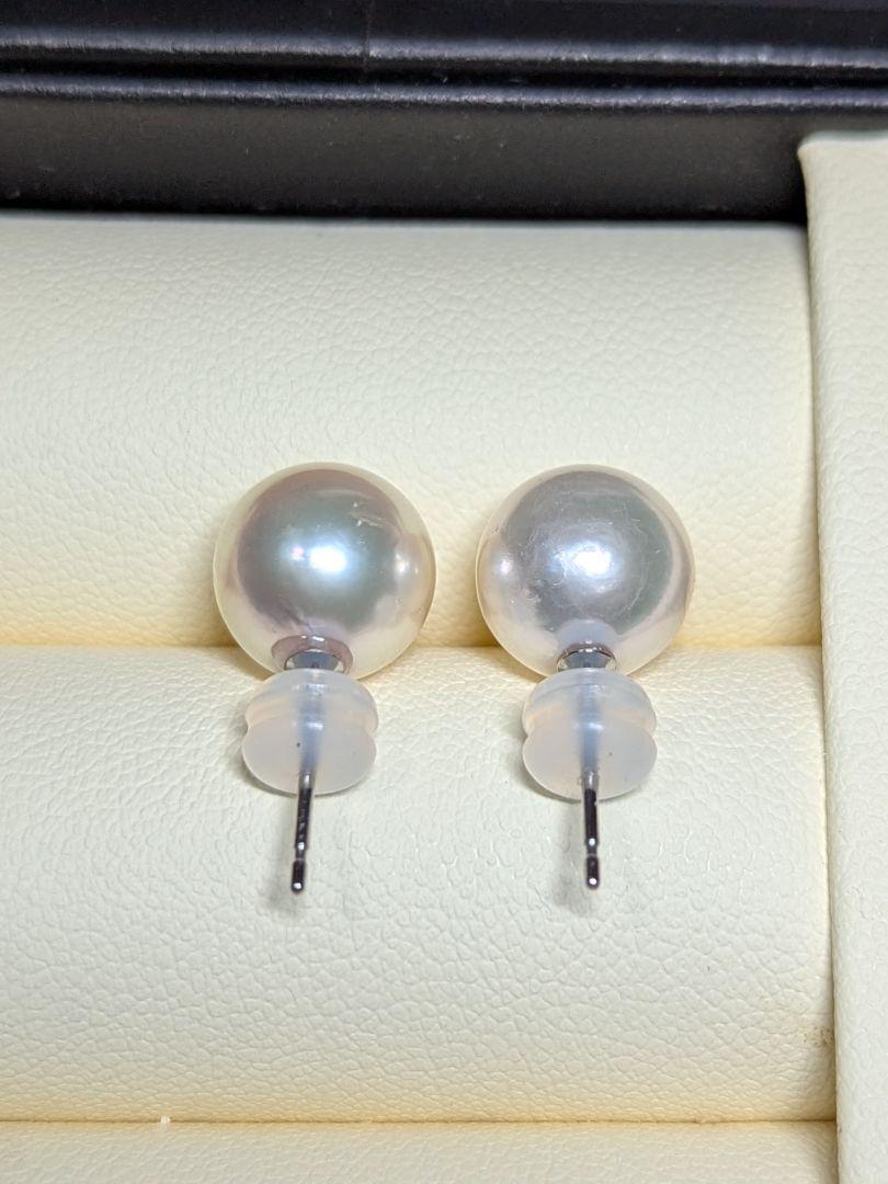 B51 PT900 希少 大粒9.3mm アコヤ真珠 ピアス
