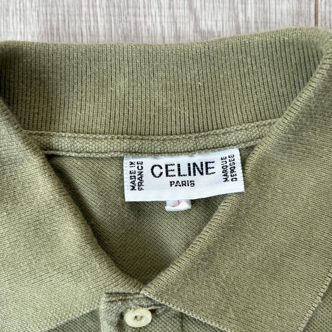 フランス製】CELINE セリーヌ オリーブ ポロシャツ XSサイズ