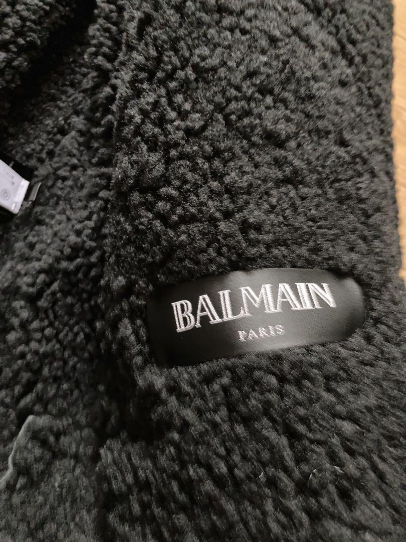 バルマンBALMAIN14AWムートンダブルライダースジャケット