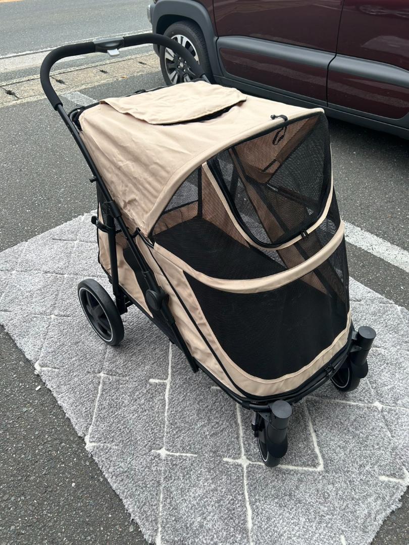 【福岡市限定】ペットカート 耐荷重60kg 大型犬対応 折りたたみ ストッパー付