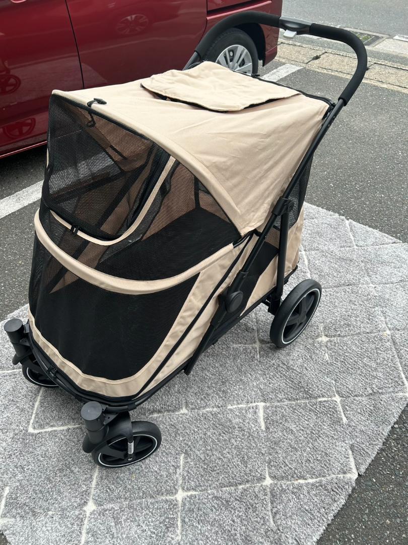 【福岡市限定】ペットカート 耐荷重60kg 大型犬対応 折りたたみ ストッパー付