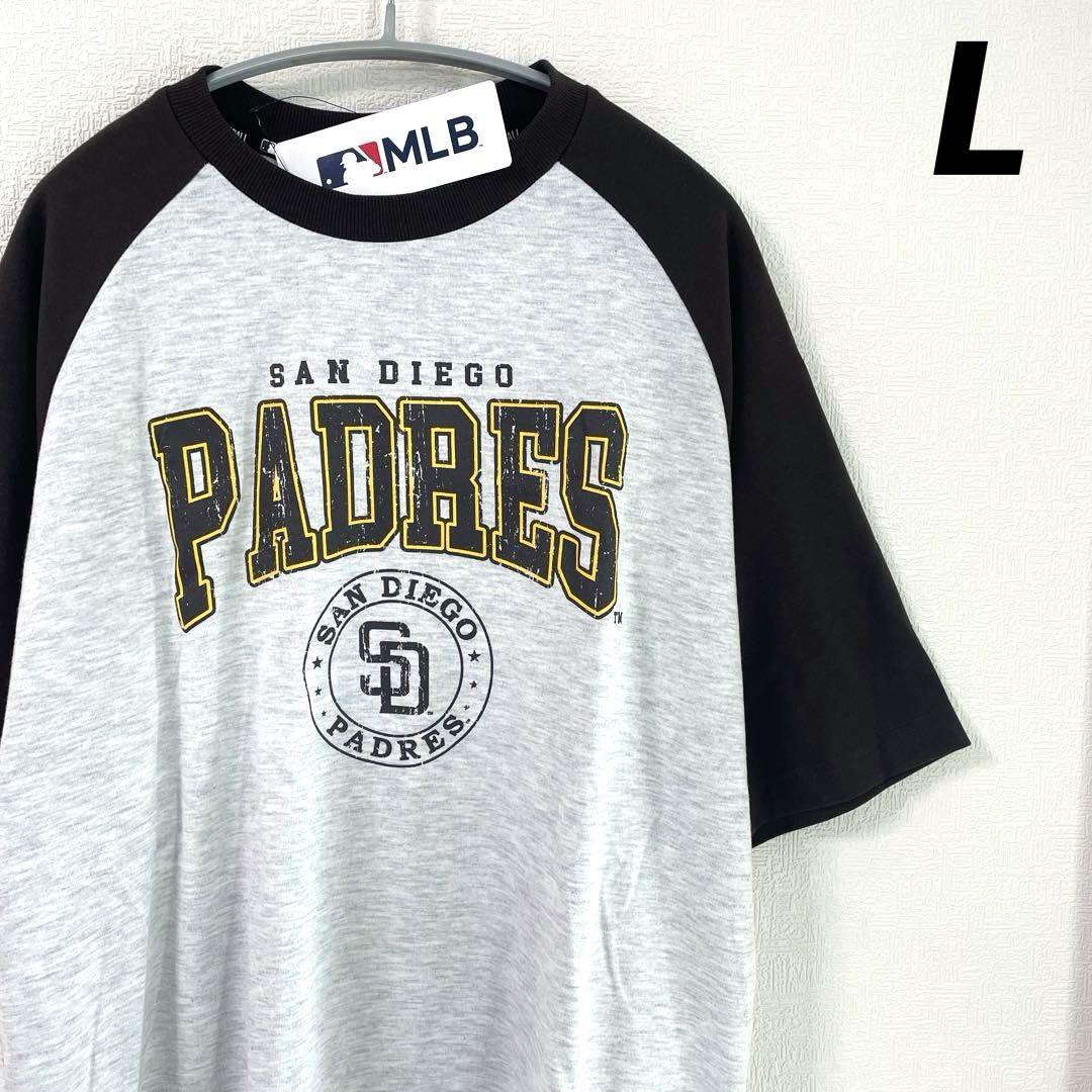 MLBパドレスTシャツ ラグラン半袖 カスレロゴ ダルビッシュ Lサイズ