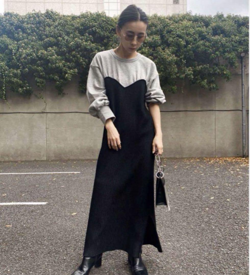 ワンピース Ameri sweat knit dress