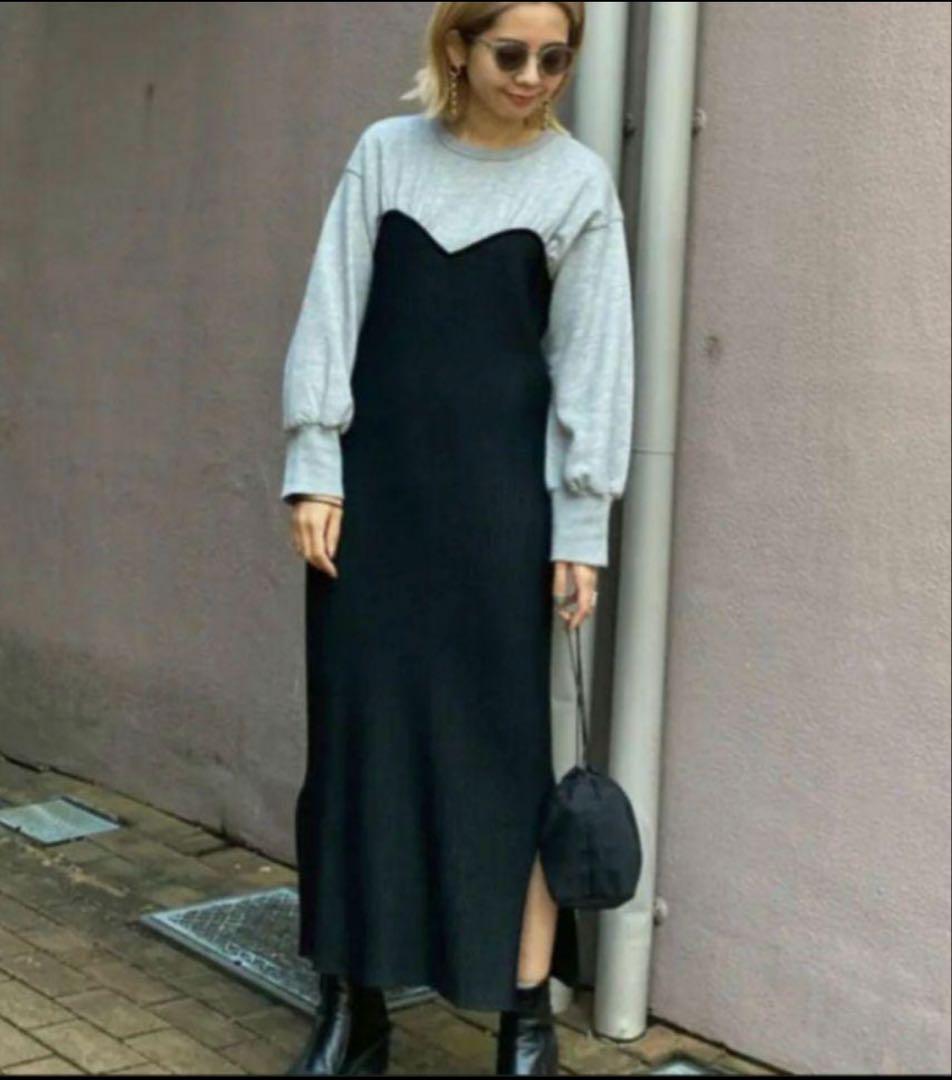 ワンピース Ameri sweat knit dress