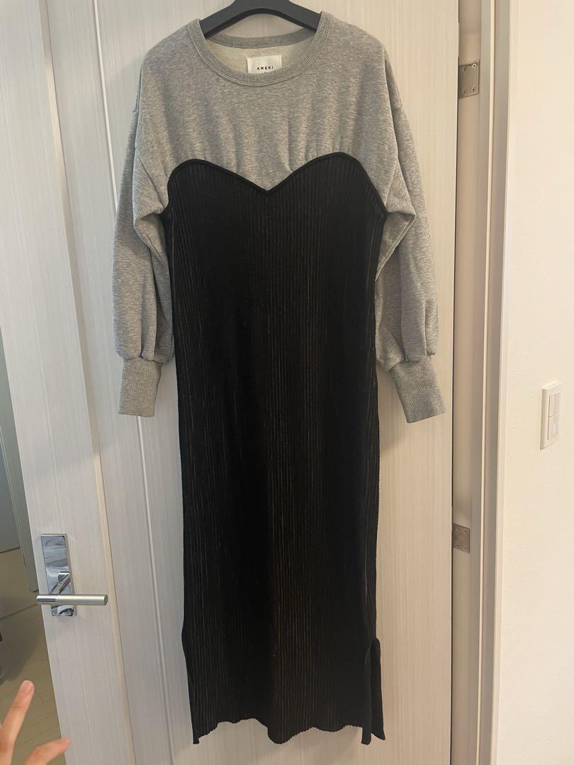 ワンピース Ameri sweat knit dress