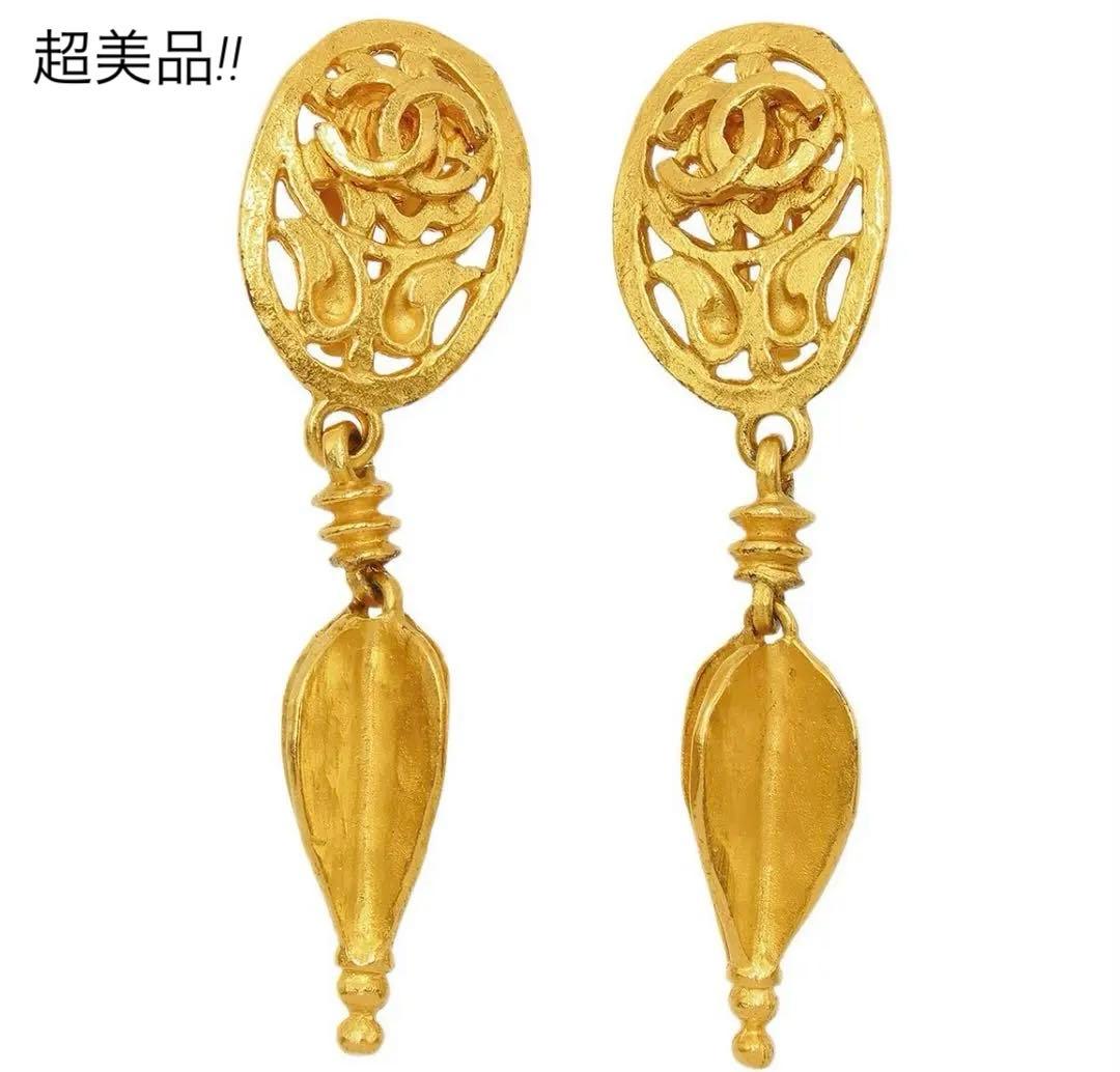 Q2505 超美品 シャネル ココマーク スイング イヤリング
