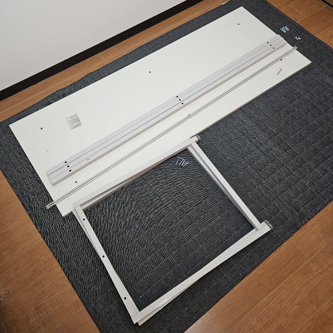サンワダイレクト シンプルワークデスク ホワイト　幅160cm×奥行60cm