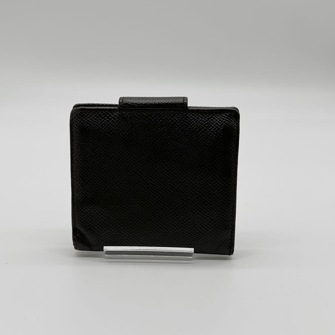 【極美品】BVLGARI レザー シボ革 二つ折り財布 サークルロゴ クラシコ 極美品】BVLGARI レザー シボ革 二つ折り財布 サークルロゴ クラシコ