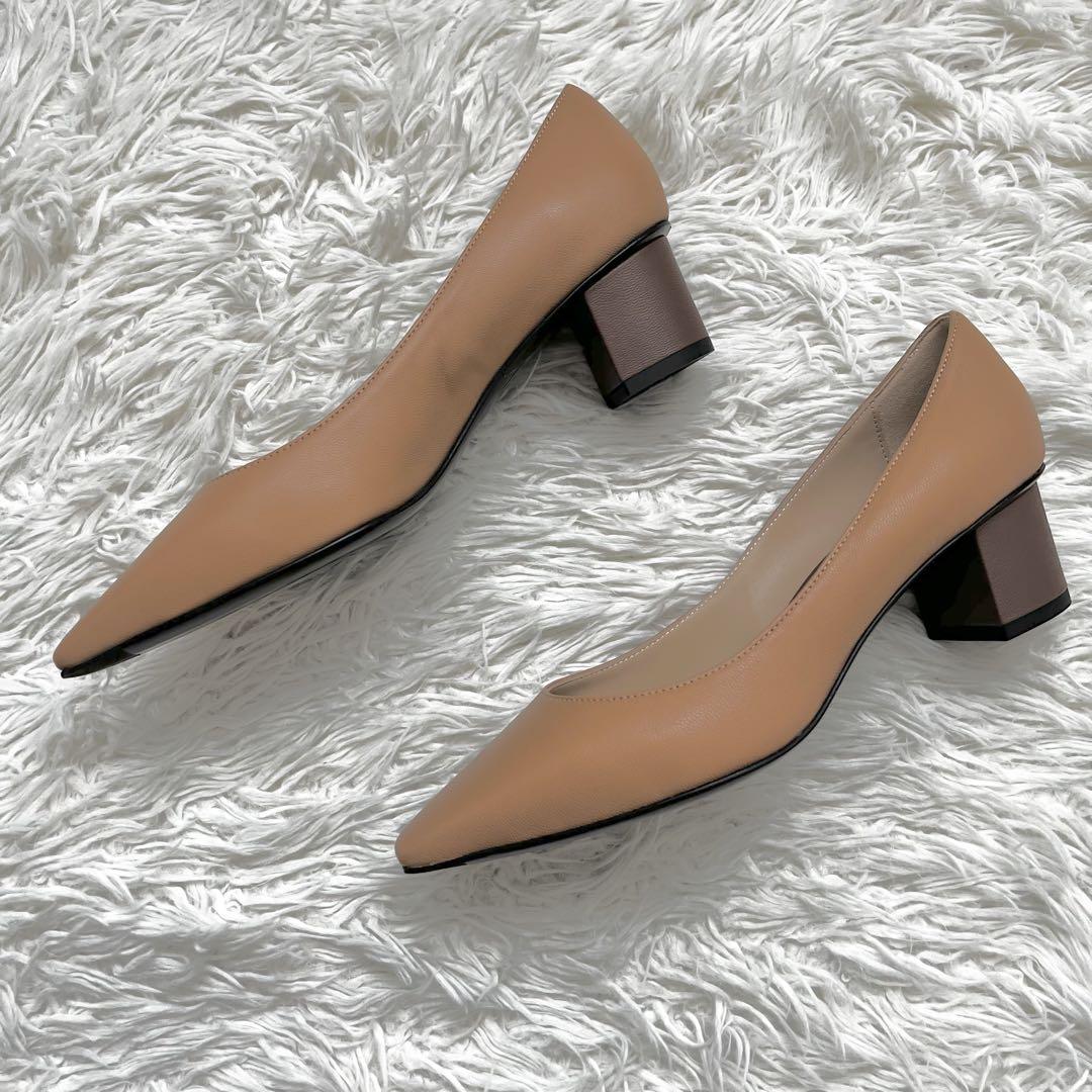 極美品　FABIO RUSCONI パンプス レザー24.5 イタリア製　靴