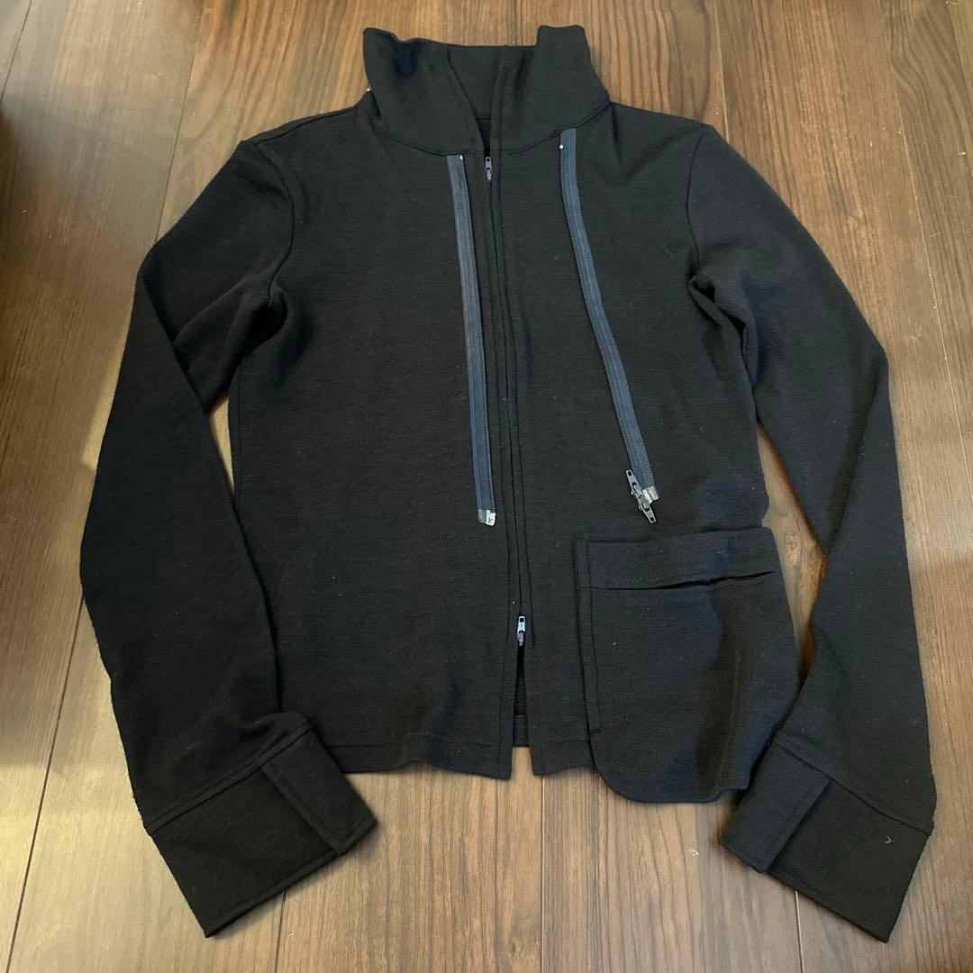 Yohji Yamamoto ウールサイドポケットジップニットジャケット Yohji Yamamoto ウールサイドポケットジップニットジャケット