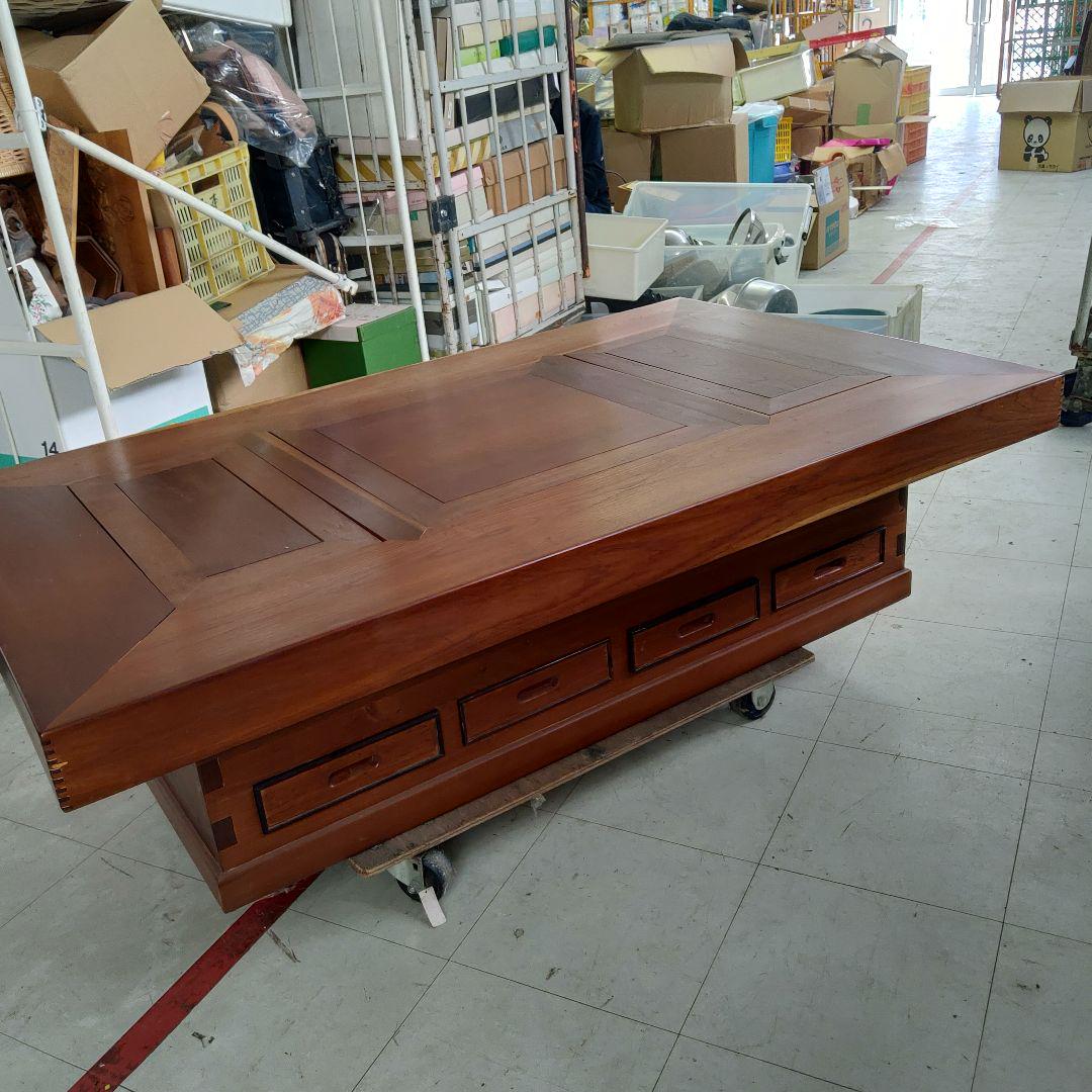 囲炉裏 家具 ダイニングテーブル 炉端 収納付☆たのメル便☆大阪