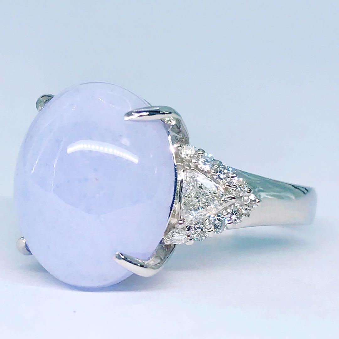 ラベンダーヒスイ 10.66ct ダイヤモンド 0.39ct リング PT900