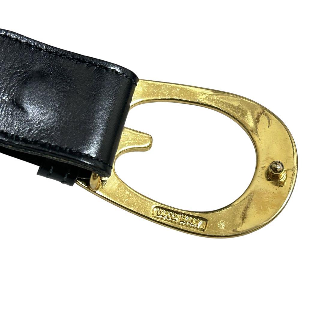 GUCCI レザーベルト　ゴールドバックル　オールドグッチ