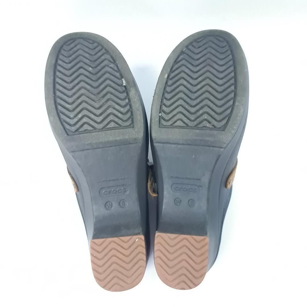 crocs サラ サボ サンダル US8  ミュール ラバー ブラウン 廃盤