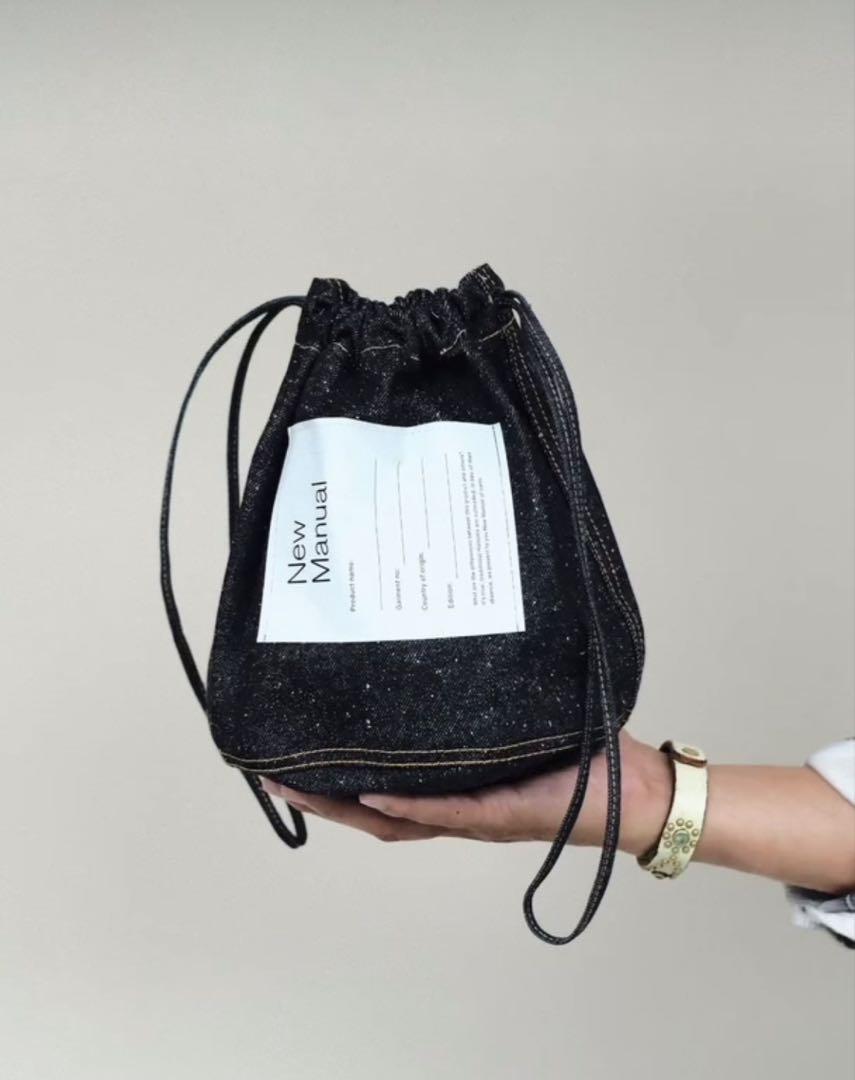 Amazon.co.jp: New Manual DENIM BAG デニム巾着バッグ