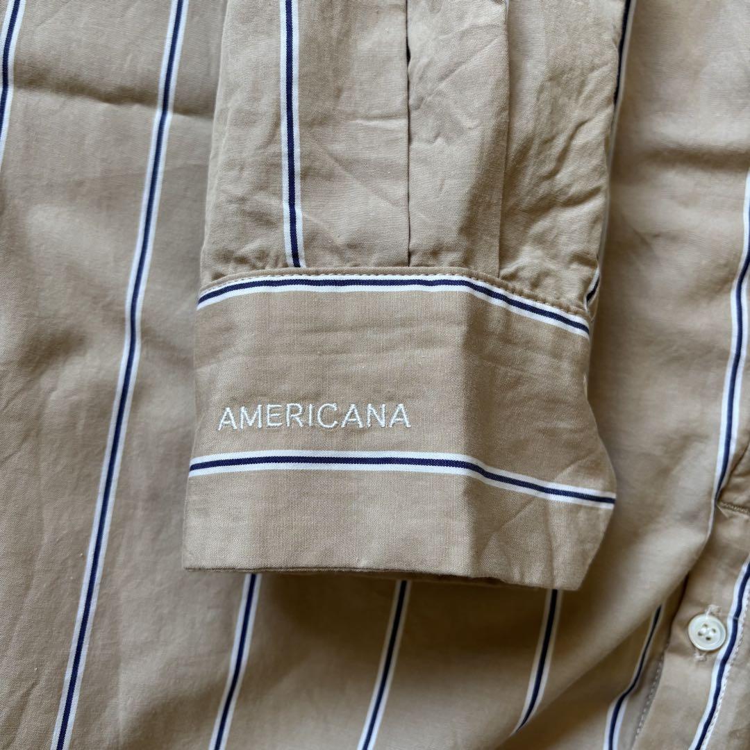 Americana×suadeo コラボ ストライプ ロング シャツワンピース