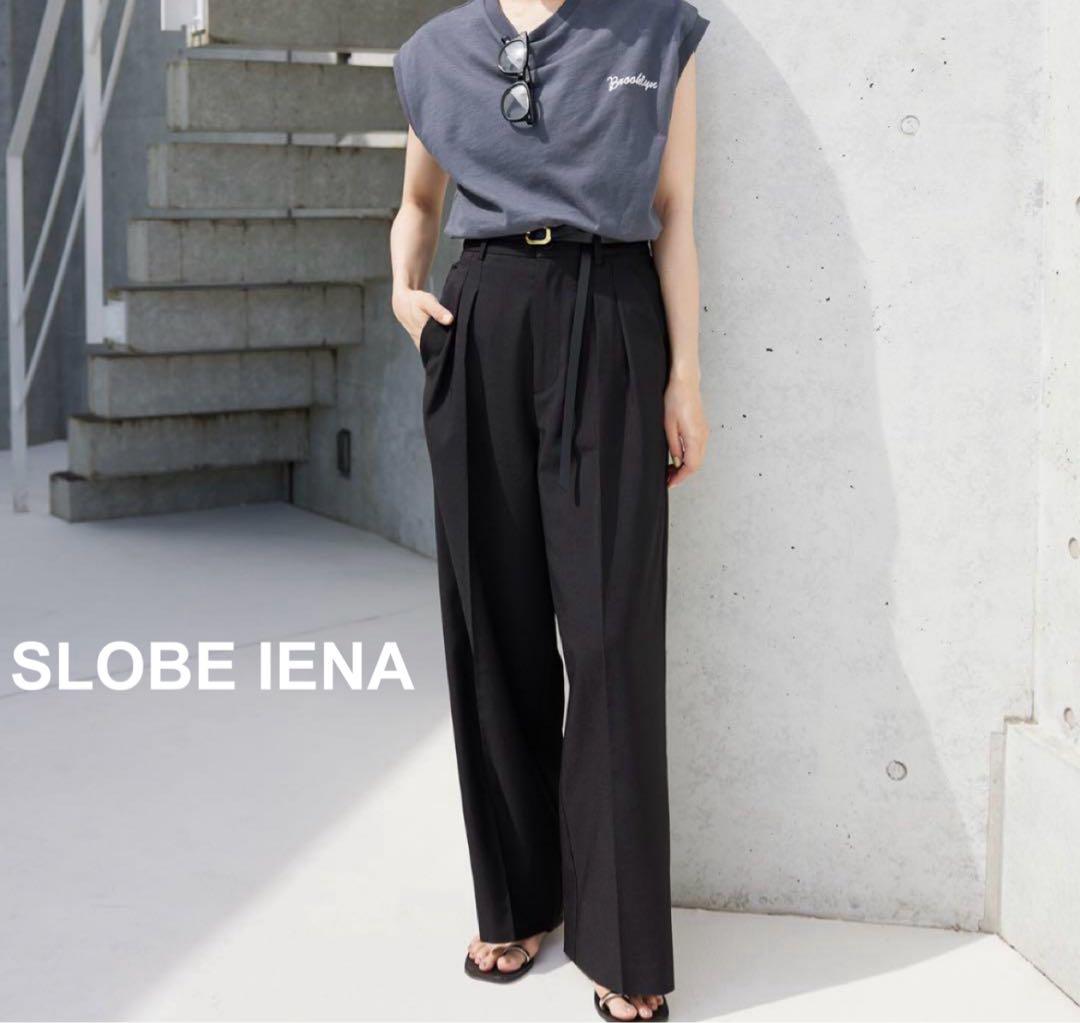 ばら様専用美品♡ SLOBE IENA TRリネン2タックパンツ　黒　38