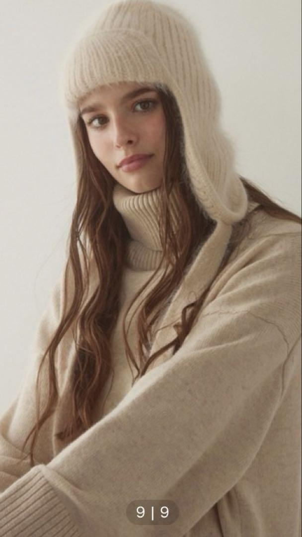 ALEXIA STAM ベージュ フライトキャップ