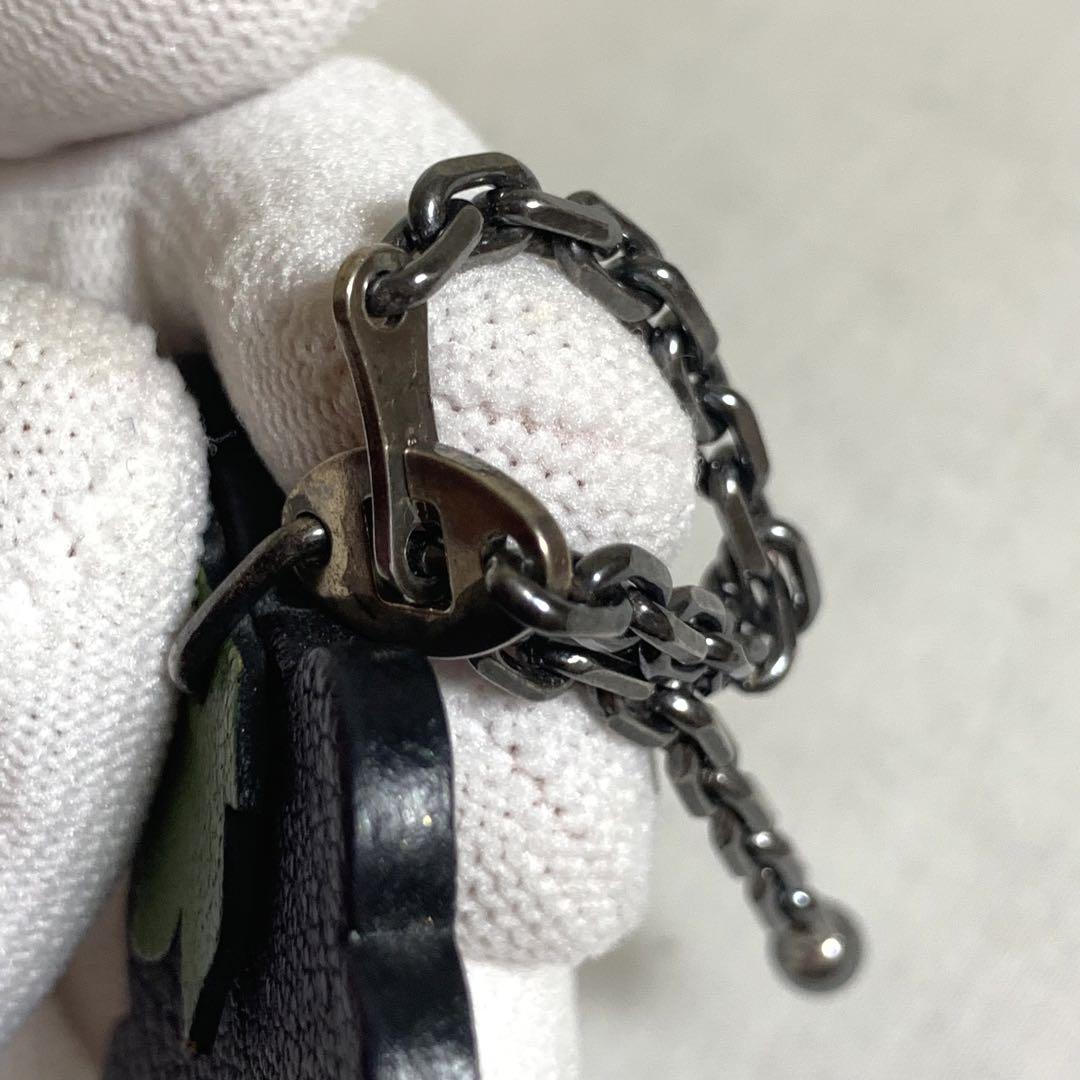 【良好】HERMES ぶどう　グレープ　レザー　バッグチャーム　シルバー