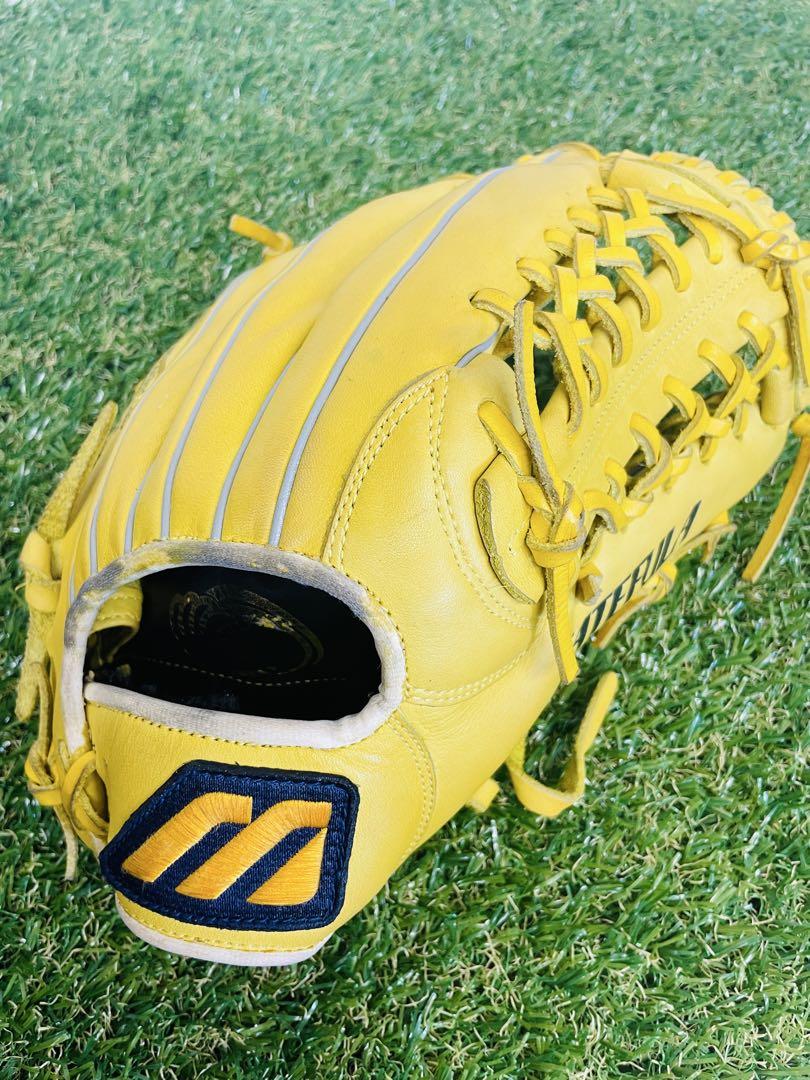 【美品✨】MIZUNO ミズノ　Mマーク　野球グローブ　軟式用　即戦力　黄色