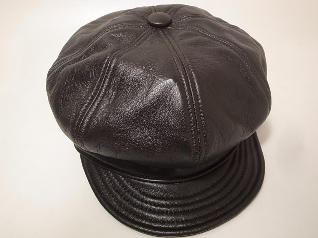 期間限定お値 USA製ニューヨークハット新品Lambskin Spitfire本革レザー茶XL Vcruz-m18647637791 高品質最新作
