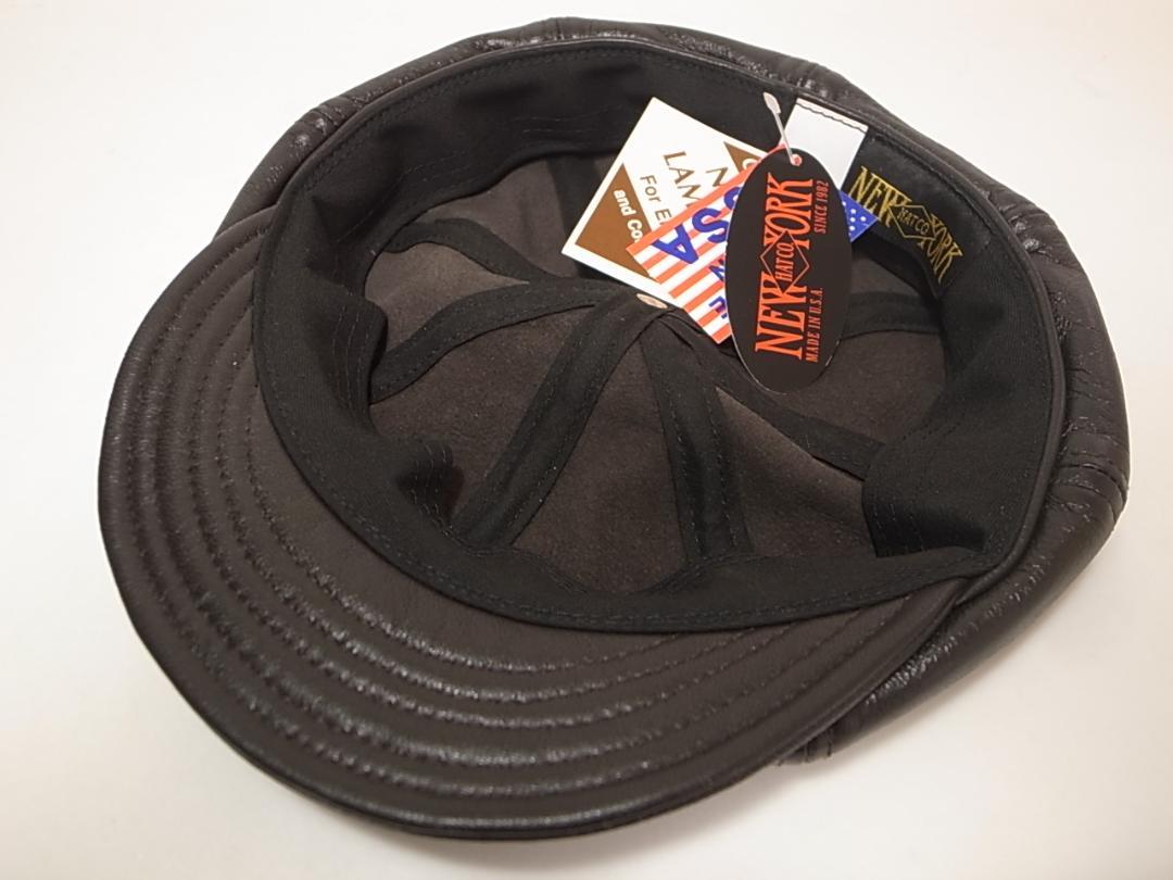 期間限定お値 USA製ニューヨークハット新品Lambskin Spitfire本革レザー茶XL Vcruz-m18647637791 高品質最新作