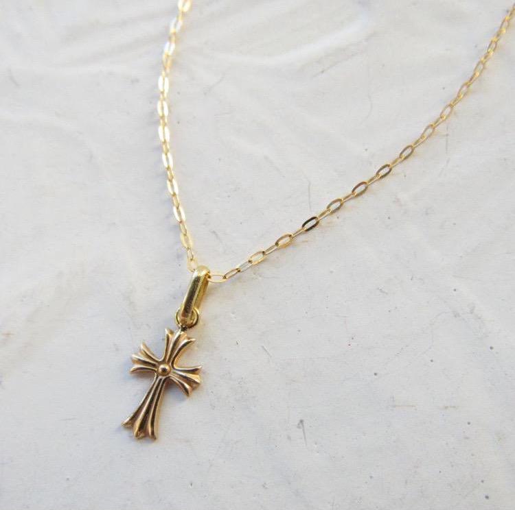 たんぽぽ様☆K18 クロス ネックレス トップ 18K 刻印 18金 新品未使用