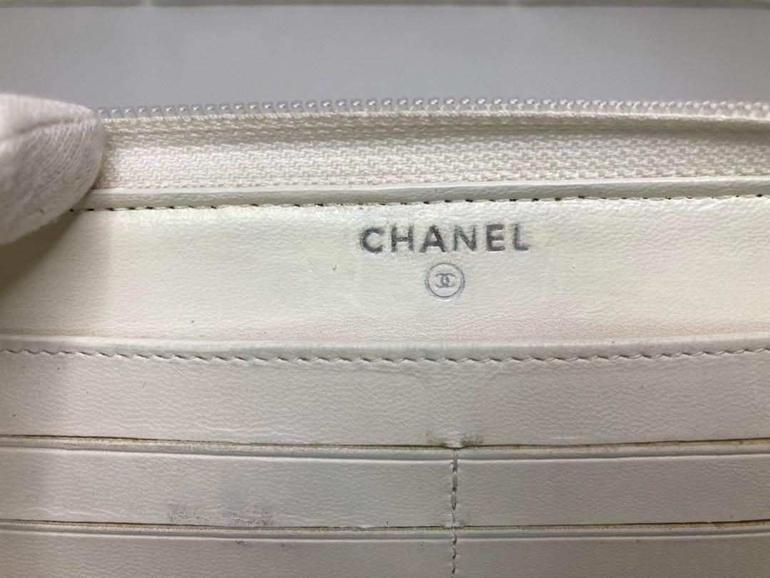 希少訳あり】CHANEL シャネル ツイード マトラッセ 長財布 ホワイト