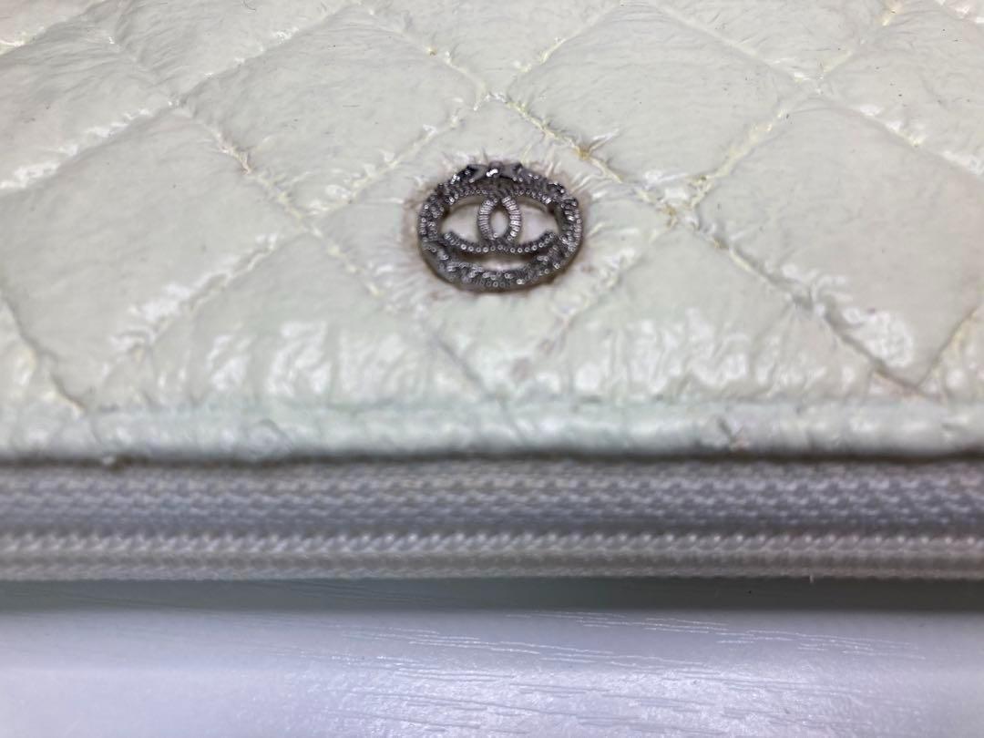 【希少訳あり】CHANEL シャネル　ツイード　マトラッセ　長財布　ホワイト