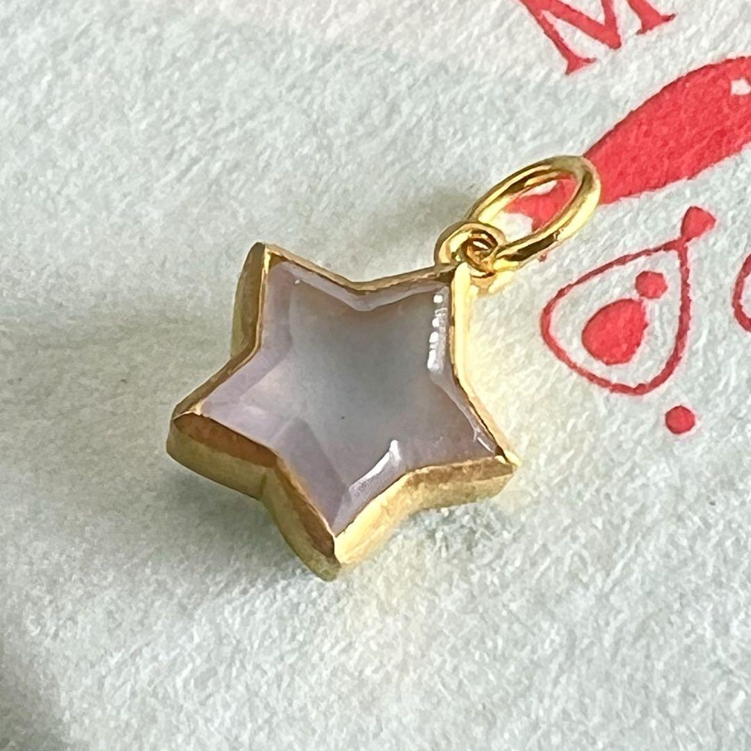 ◆マリーエレーヌ 22K ブルーカルセドニー 星 チャーム