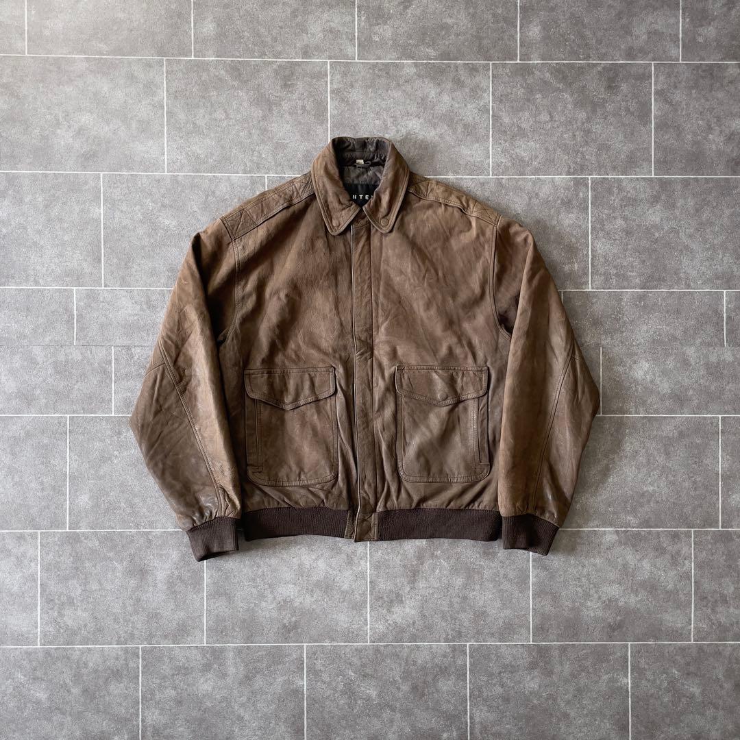 90- s A-2 G-1 本革 レザージャケット 黒茶 フライトジャケトL