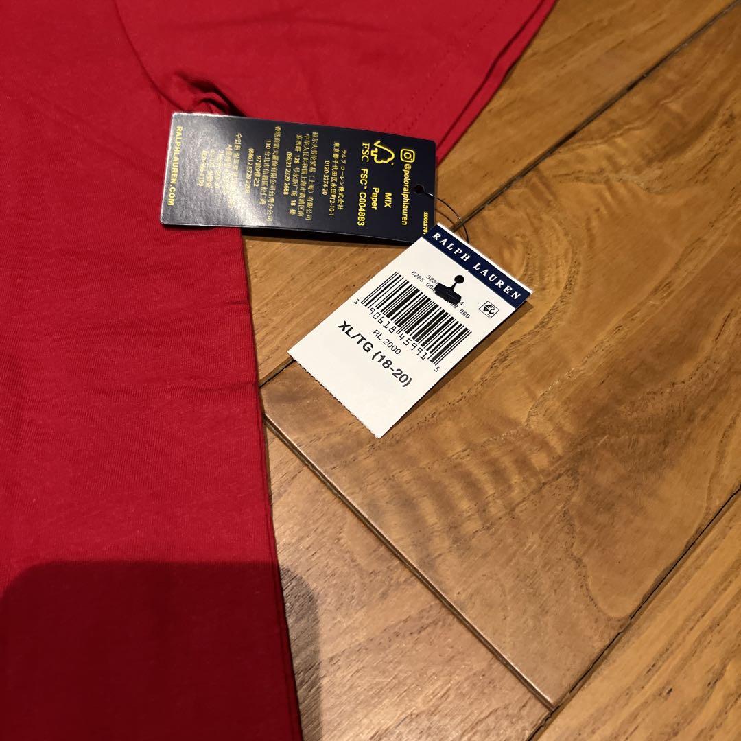 新品☆ラルフローレン XL18-20 170cm ポニーTシャツ 赤