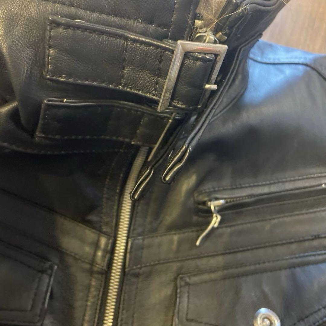 archive grunge fur riders leather jacket