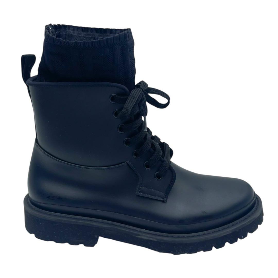 美品 FENDI フェンディ ハイカットブーツ ロゴ ニット ラバーソール 美品 FENDI フェンディ ハイカットブーツ ロゴ ニット ラバーソール