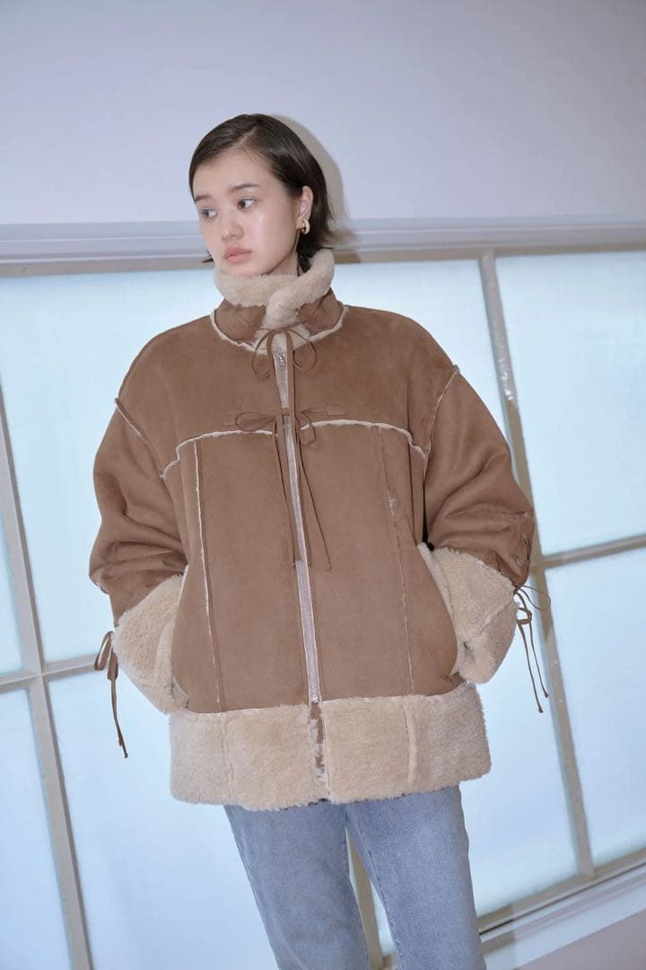 Lil Ambition Ribbon Mouton Coat SIZE