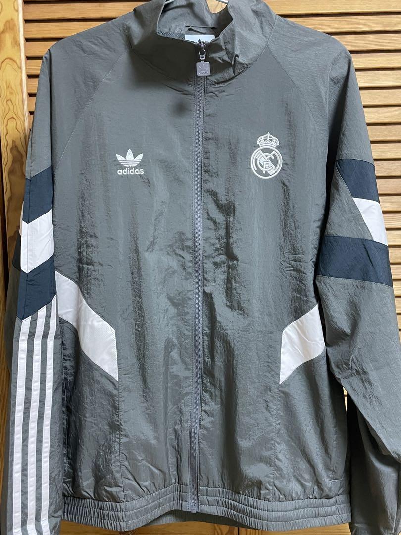 adidas レアル・マドリード ナイロンジャケット トラックジャケット　グレー