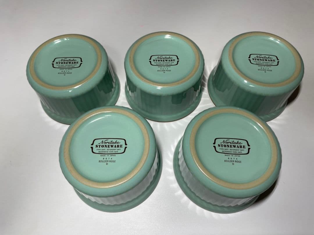 ノリタケ ボルダーリッジ ボール 5個セット 　ストーンウエアー　レンジ　オーブン使用可 レトロ ノリタケ 乃りたけ ボウル 5個 ボルダーリッジの風合ストーン