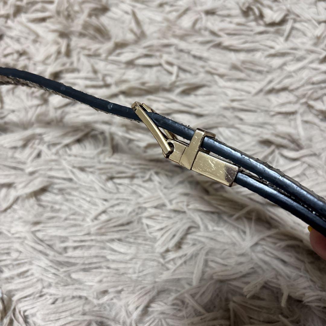 バレンシアガ ベルト クロコ型押し ゴールド バックル ブラック
