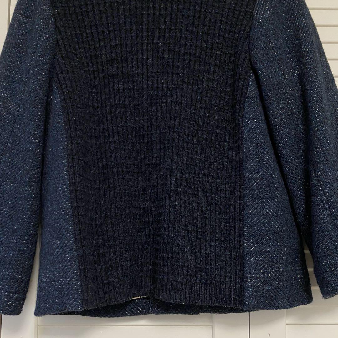 45R 極美品 ウール ニット ツイード ジャケット