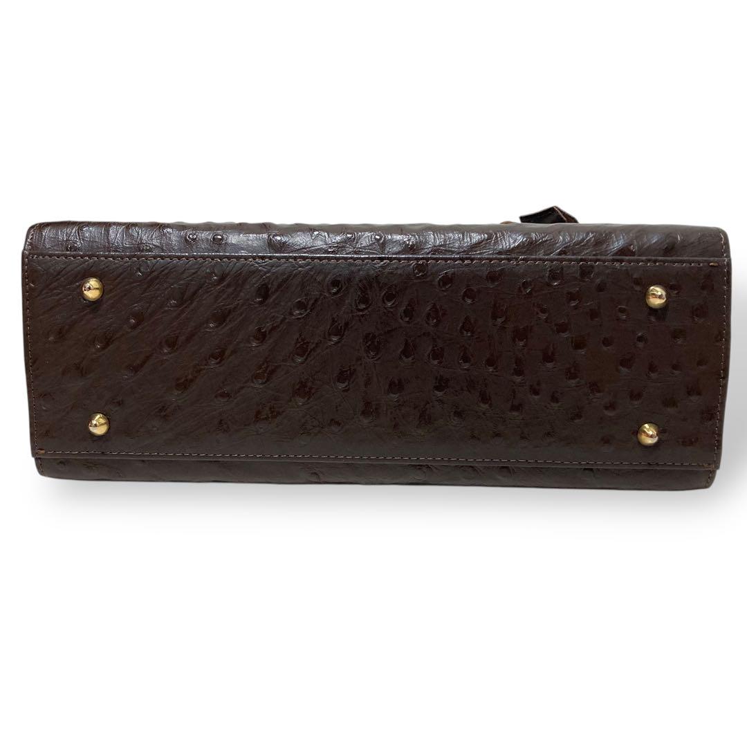 極美品】Gianni Rosetti オーストリッチ ハンドバッグ レザー