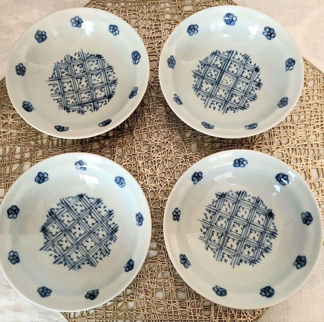 有田焼✾与志郎窯✾井手國博作品✾染付浅鉢セット❁未使用
