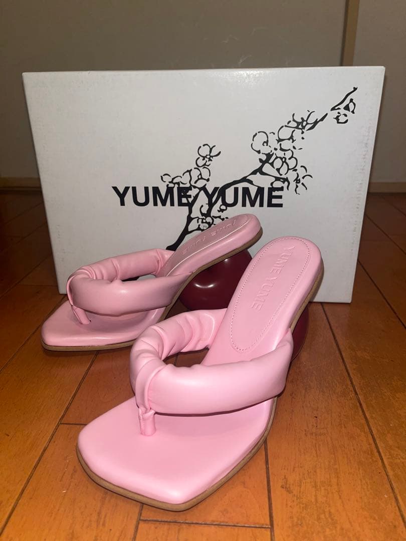 YUME YUME ユメユメ　love muleピンクサンダル ハート　赤