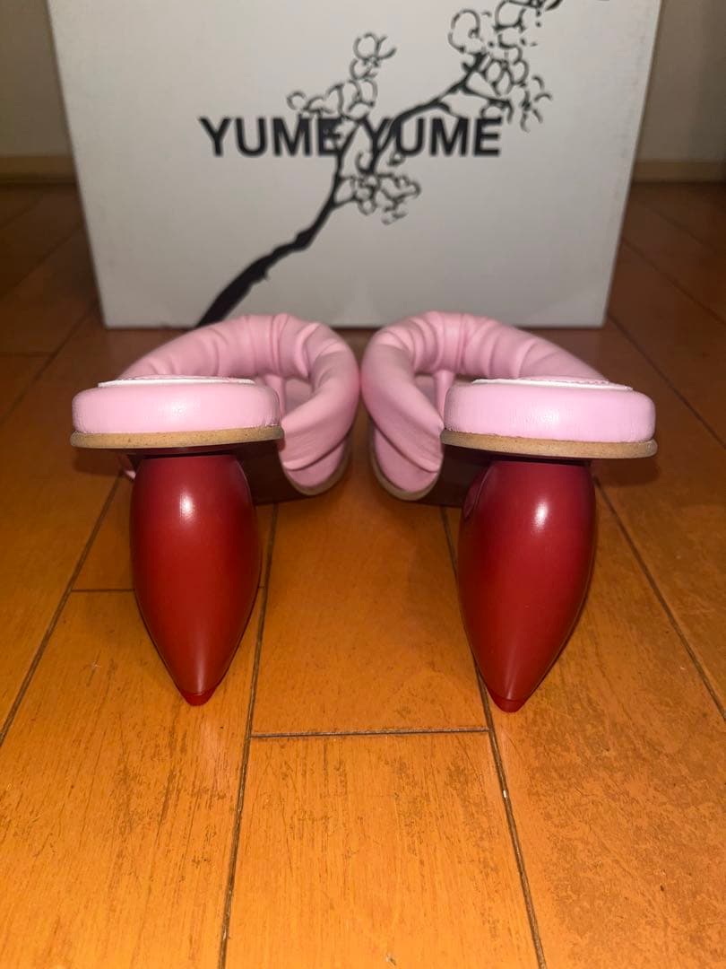 YUME YUME ユメユメ　love muleピンクサンダル ハート　赤