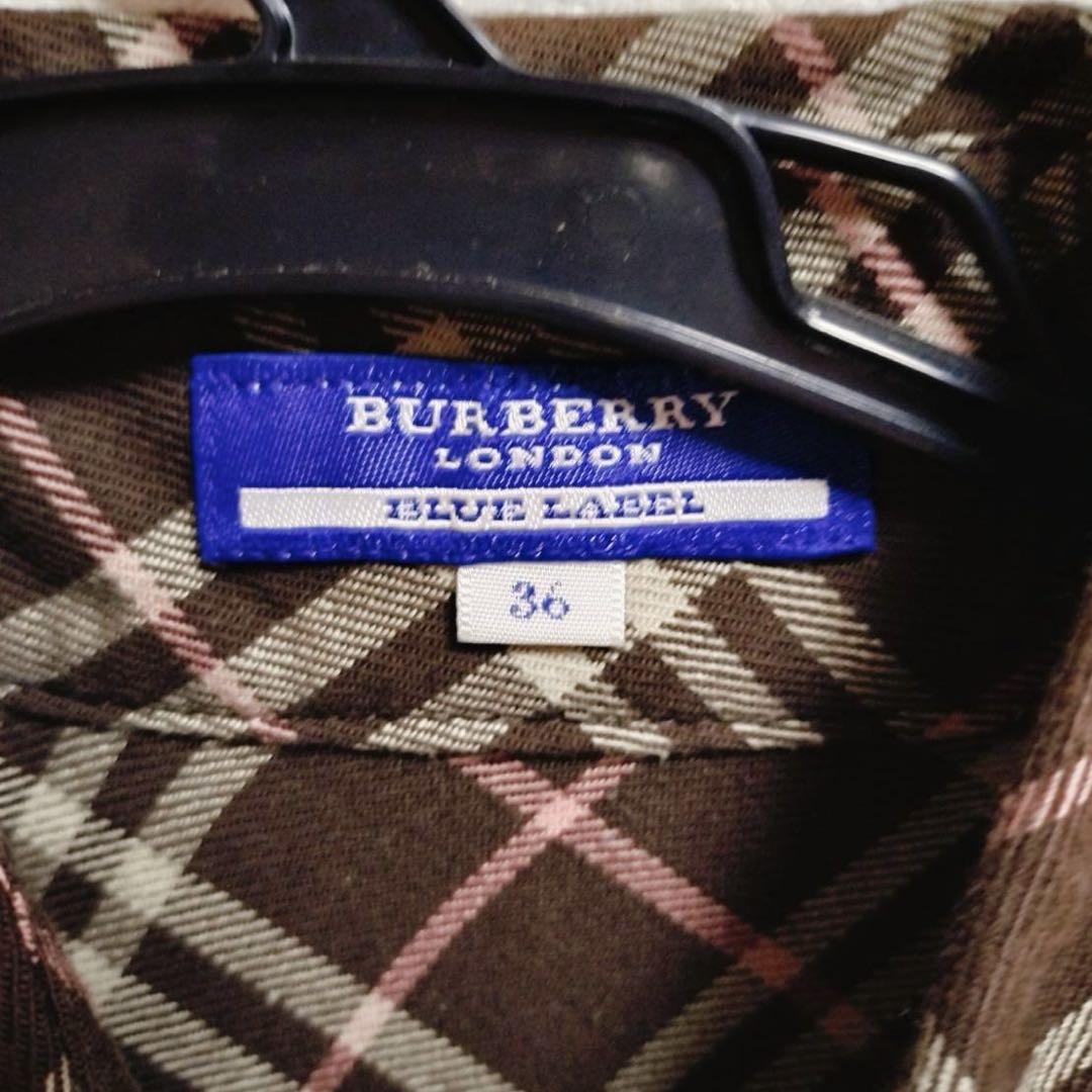 BURBERRY ワンピース ブルーレーベル チェック柄 36 - メルカリ